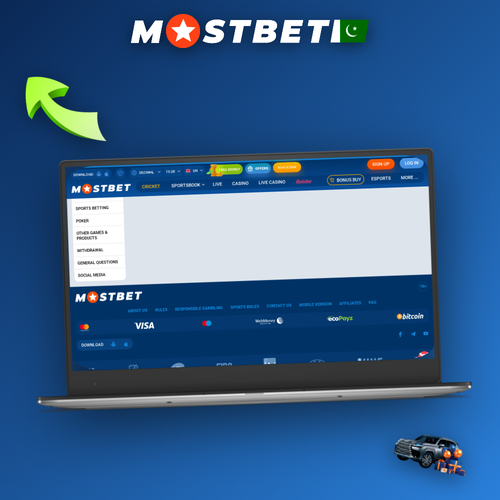 Mostbet for PC desktop client open on a laptop showing sportsbook and casino tabs