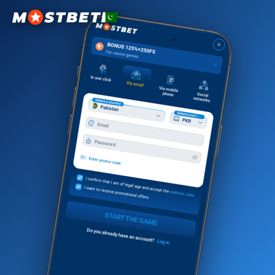 Mostbet one-click sign-up method letting Pakistani users create an account instantly