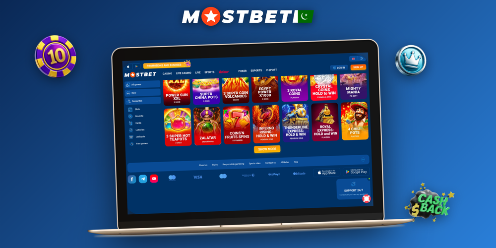 Mostbet online casino lobby displayed on desktop and mobile with slots and live table tiles