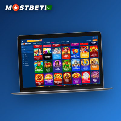 Mostbet casino online spinning slot reels with bright fruit and seven symbols on dark tile